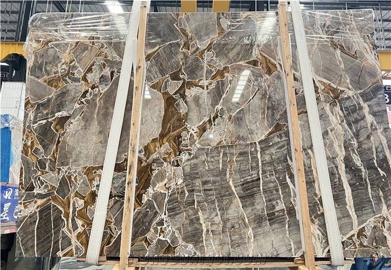Turkish Golden Age Natural Marble With Golden Veins Tiles