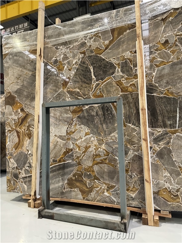 Turkish Golden Age Natural Marble With Golden Veins Tiles