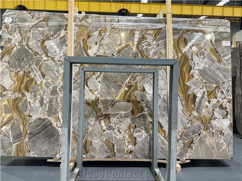 Turkish Golden Age Natural Marble With Golden Veins Tiles