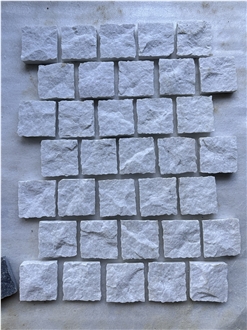 Milky White Marble Split Cobbles Stone Veneer
