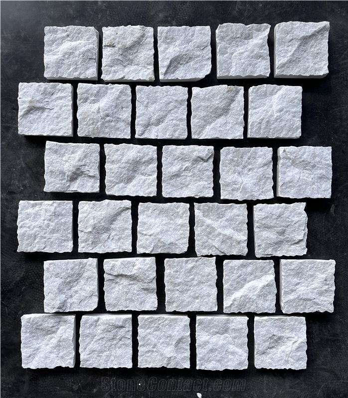 Milky White Marble Split Cobbles Stone Veneer