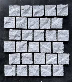 Milky White Marble Split Cobbles Stone Veneer