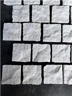 Milky White Marble Split Cobbles Stone Veneer