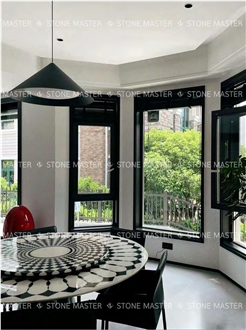 Marble Inlay White Table Furnishing Luxury