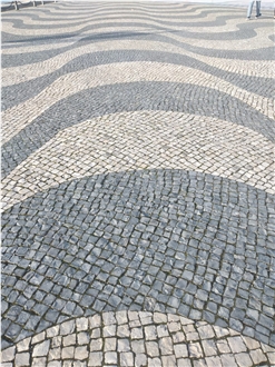 Portuguese Beige Limestone Cobblestone, Cube Stone Pavers