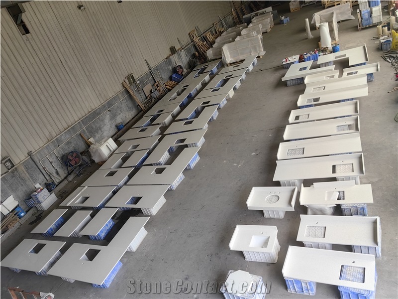 2005 Snow White Quartz Vanity Tops For Apartments