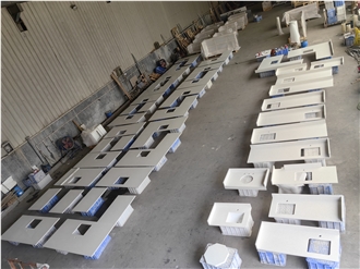 2005 Snow White Quartz Vanity Tops For Apartments