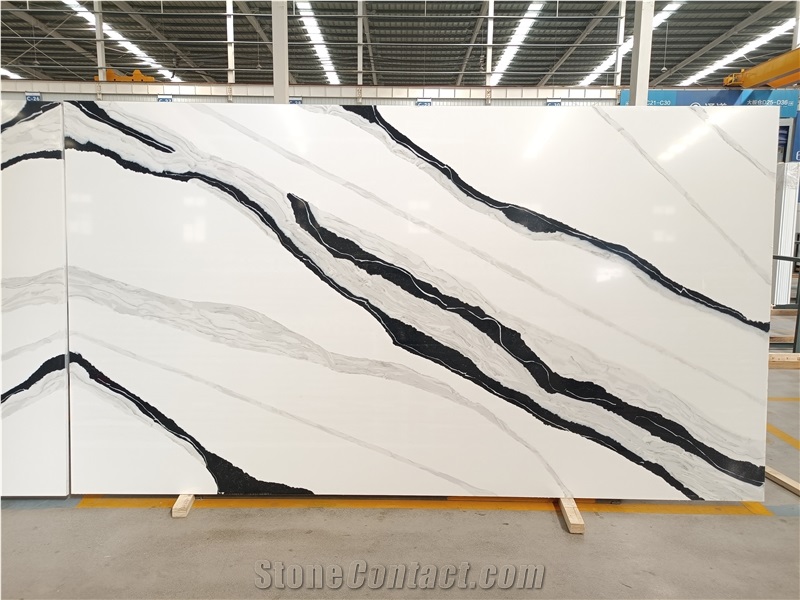 5008 Panda White Quartz Slabs For Hotel