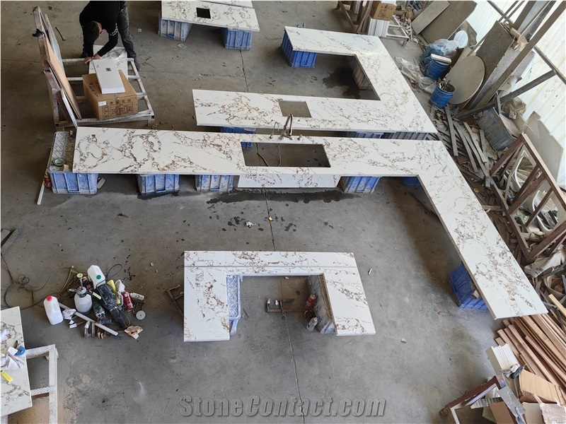 AST 5050 Calacatta Borghini Quartz Kitchen Bar Tops