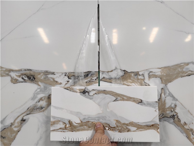 AST 5066 Calacatta Fendy Quartz Slabs
