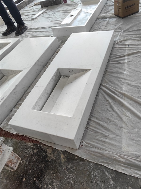 GOLDTOP Elba White Marble Bathroom Countertops