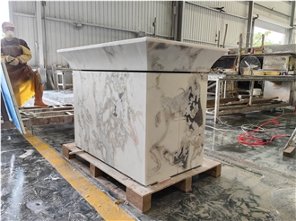 GOLDTOP Hot Sale Fendi White Marble Indoor Fireplace