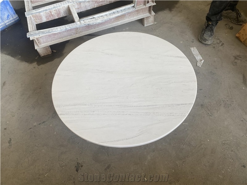GOLDTOP Premium Sivec White Marble Table Tops