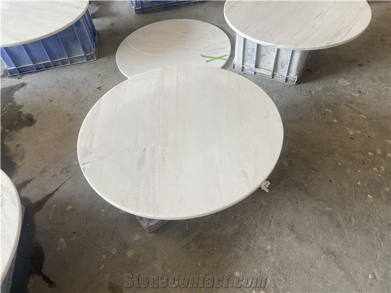 GOLDTOP Premium Sivec White Marble Table Tops