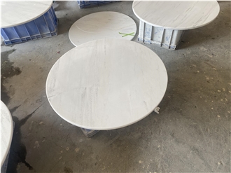 GOLDTOP Premium Sivec White Marble Table Tops