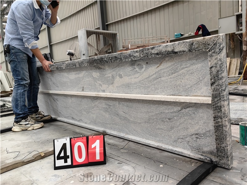 GOLDTOP Viscount White Granite Bath Tops For Hotel