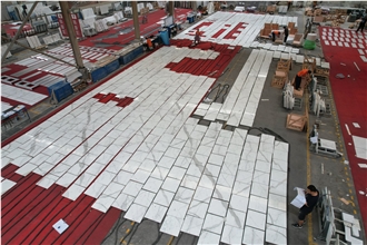 Hotel Project Calacatta White Marble Tiles For Floor Wall