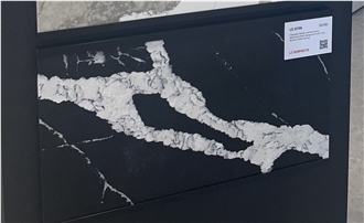 Vadara Quartz LE-8198 Calacatta Black Quartz Slabs