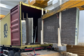 Silver Titanium Medium Travertine Slabs