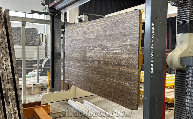 Silver Titanium Medium Travertine Slabs