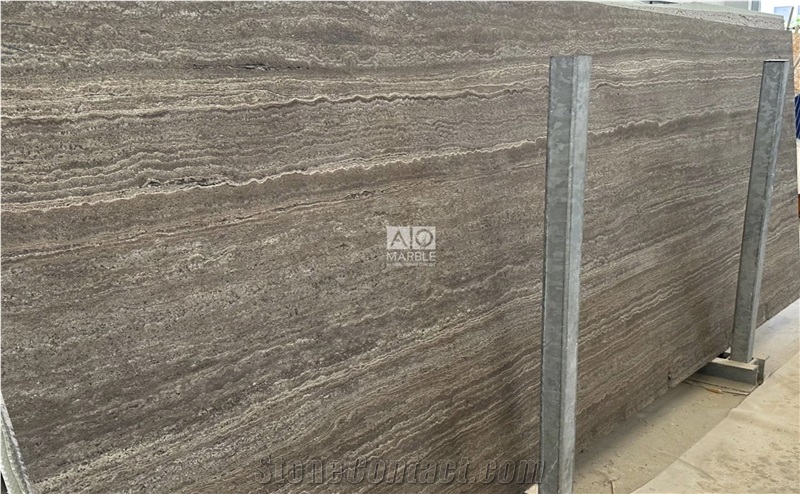 Silver Titanium Medium Travertine Slabs