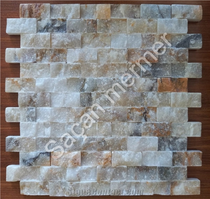 Afyon Sugar Marble Split Mosaic Tiles