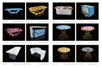 Backlit Semiprecious Gem Stone Display Commercial Counters
