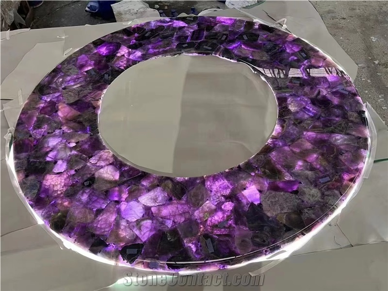 Backlit Semiprecious Gem Stone Display Commercial Counters