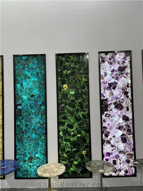 Backlit Semiprecious Gem Stone Display Commercial Counters
