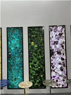 Backlit Semiprecious Gem Stone Display Commercial Counters