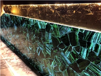 Malachite Green Semi Precious Stone Commercial Counters