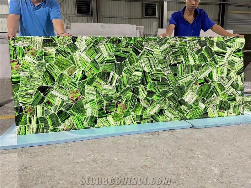 Malachite Green Semi Precious Stone Commercial Counters