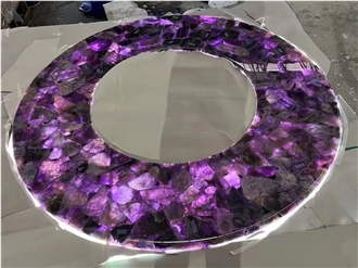Purple Semi Preciouse Stone Bar, Cafe Table Tops