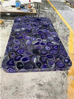 Purple Semi Preciouse Stone Bar, Cafe Table Tops