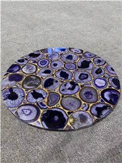 Purple Semi Preciouse Stone Bar, Cafe Table Tops