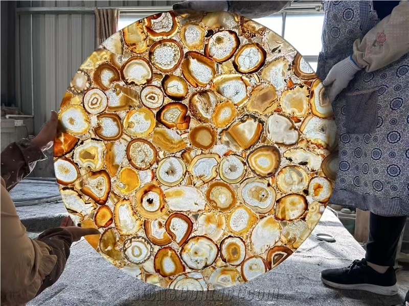 Semi Precicous Rectangle Stone Table