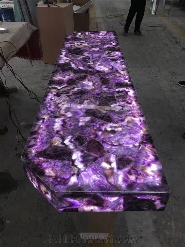 Semi Precicous Rectangle Stone Table