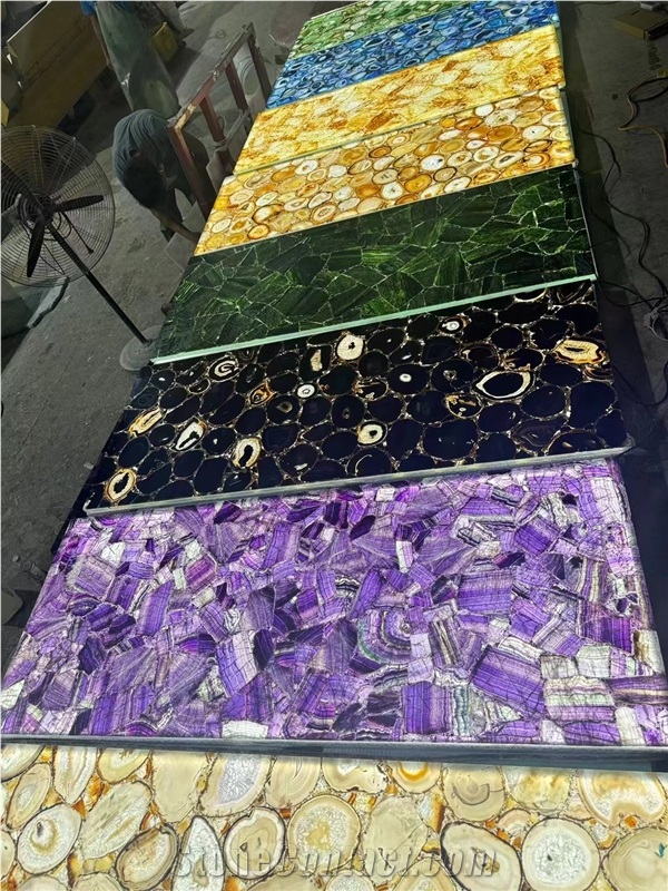 Semi Precicous Rectangle Stone Table