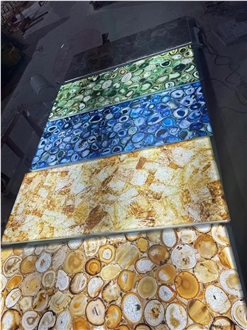 Semi Precicous Rectangle Stone Table