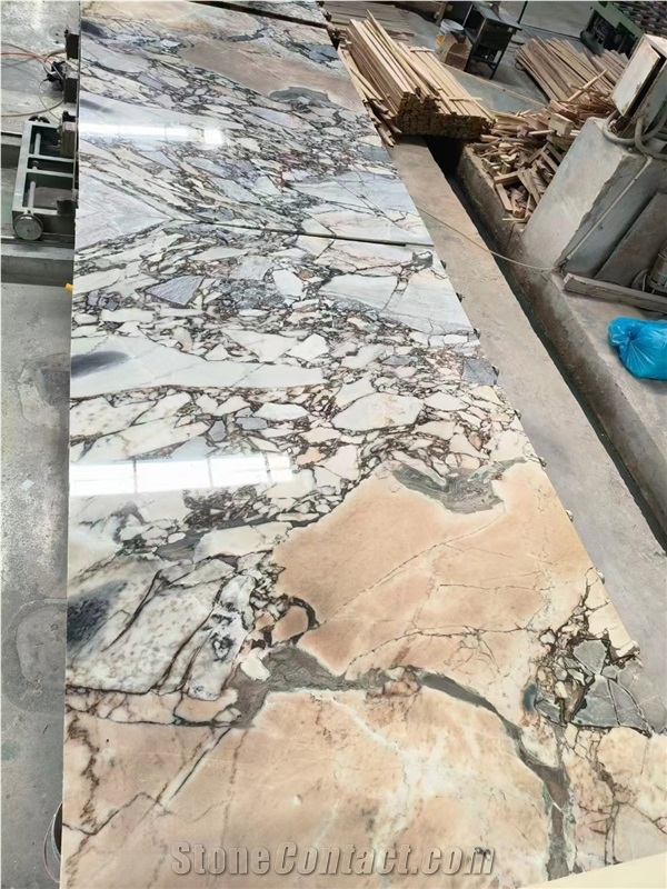 Lilac Natural Stone Bulgari White Marble Polished Slab Tiles