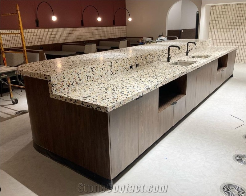 Terrazzo Unique Lunch Station Commercial Counters 2Cm
