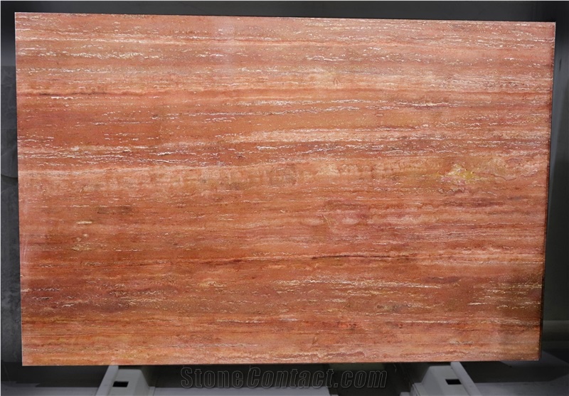 Azarshahr Red Travertine Vein-Cut Slabs