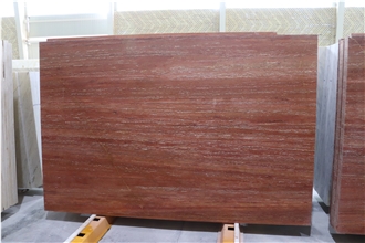Azarshahr Red Travertine Vein-Cut Slabs