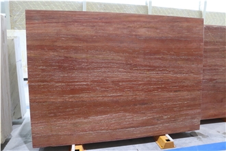 Azarshahr Red Travertine Vein-Cut Slabs
