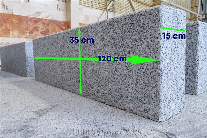 Natanz White Granite Flamed Kerbstone