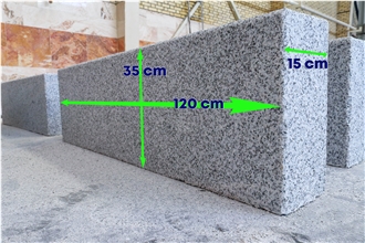 Natanz White Granite Flamed Kerbstone