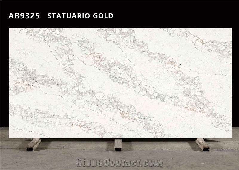 AB9325 STATUARIO GOLD Quartz Slabs