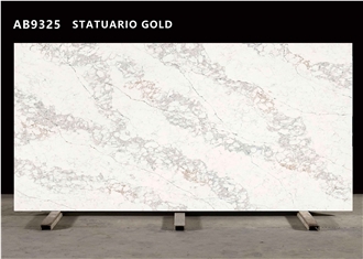 AB9325 STATUARIO GOLD Quartz Slabs AB9325 STATUARIO GOLD Quartz Slabs