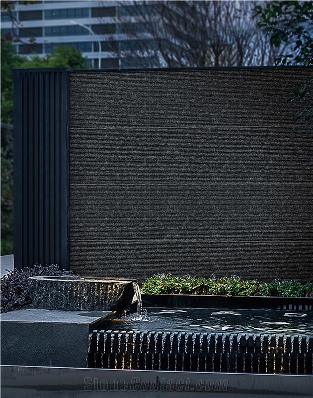 Flowing Stone Black Grey Sintered Stone Slabs