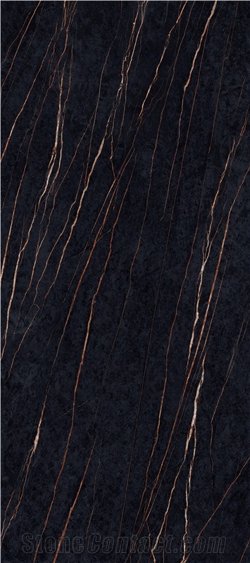 Silk Gold Black Sintered Stone Slabs